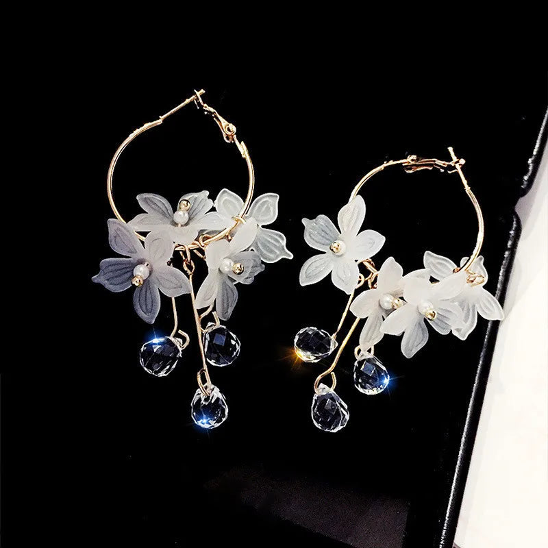 Crystal Tassel Drop Earrings - Elegant Jewelry