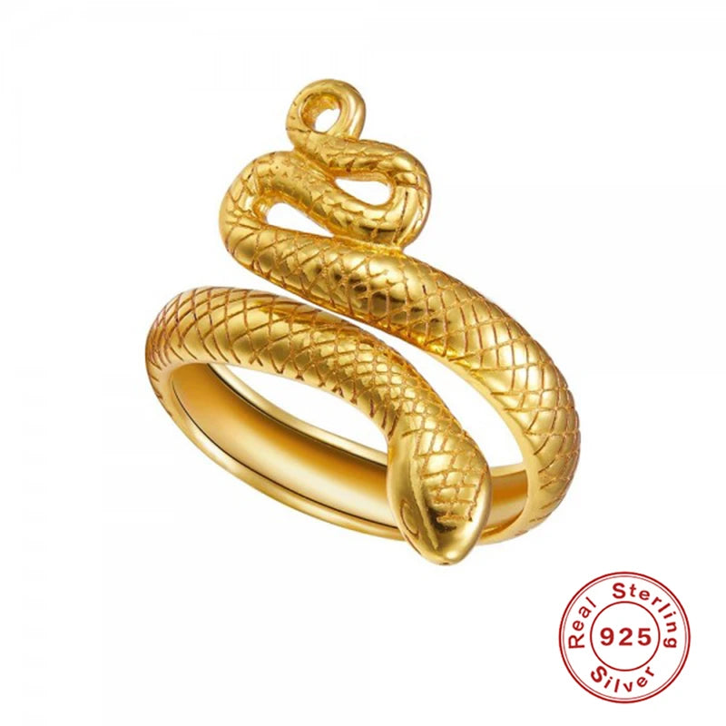 Premium Snake Adjustable Ring - 925 Sterling Silver