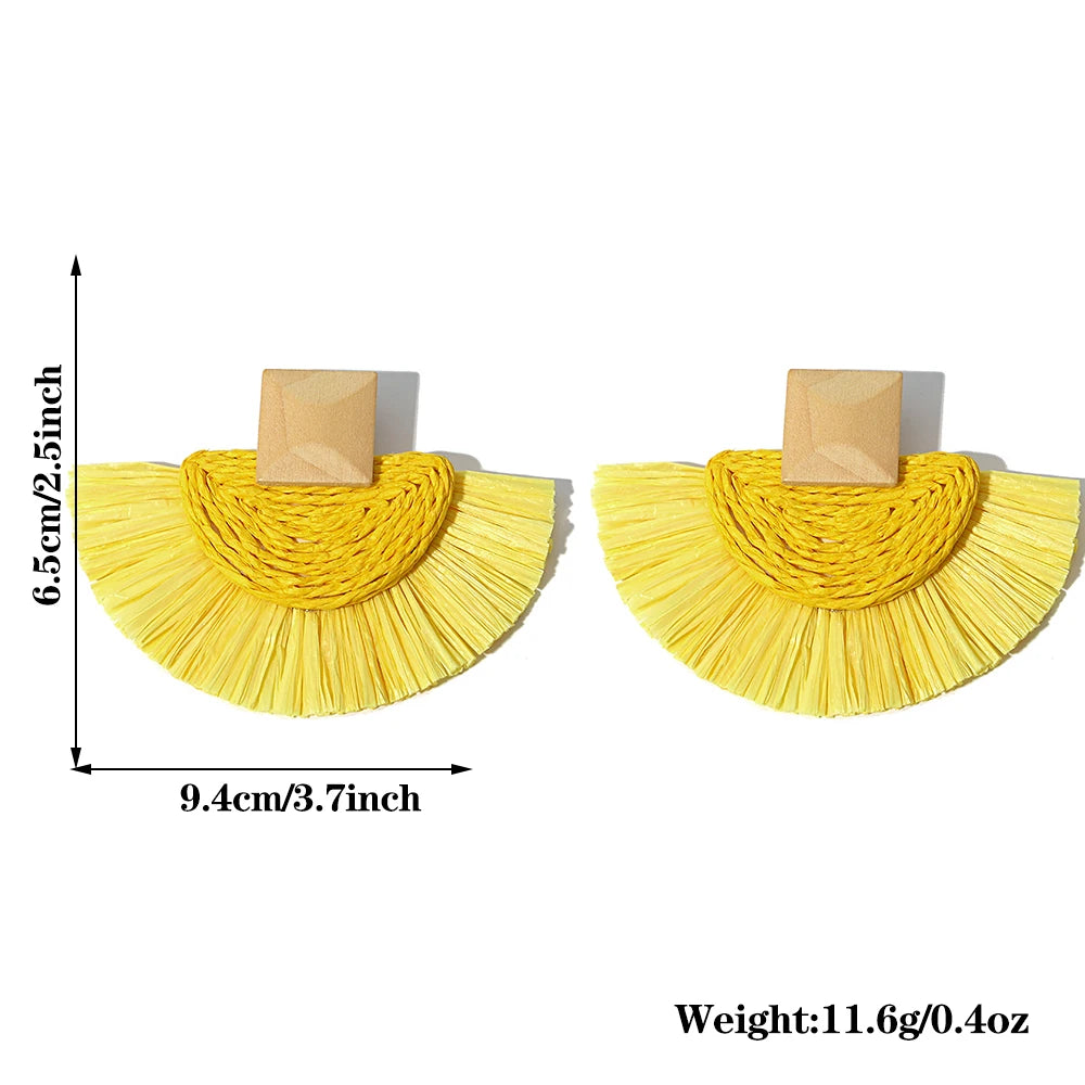 Raffia Drop Earrings - Statement Jewelry