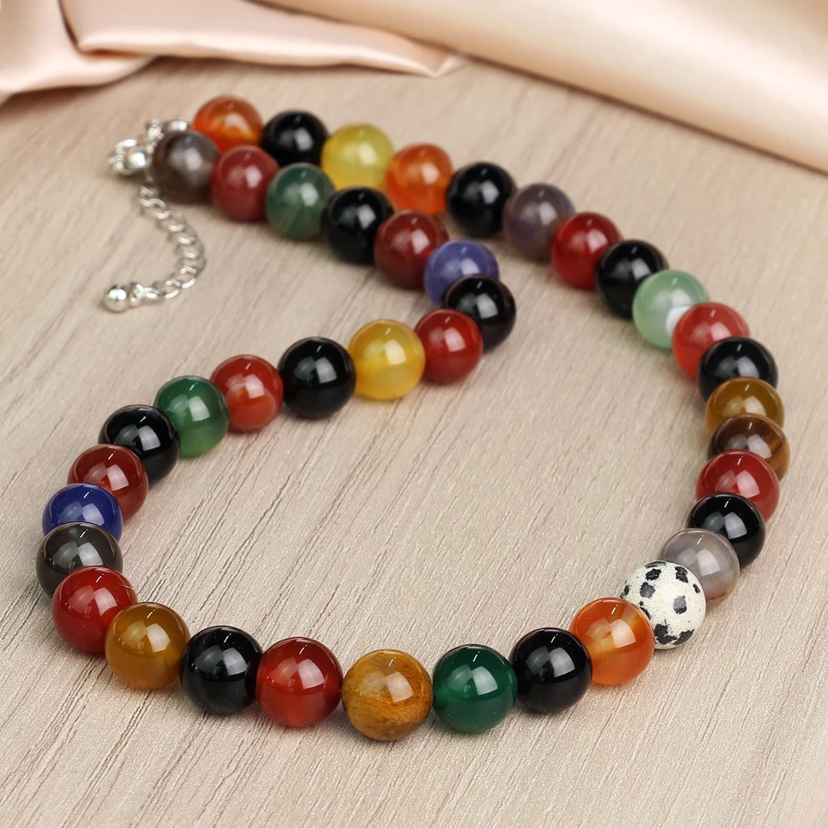Natural Carnelian Bead Necklace - Handmade Bohemian Stone Choker