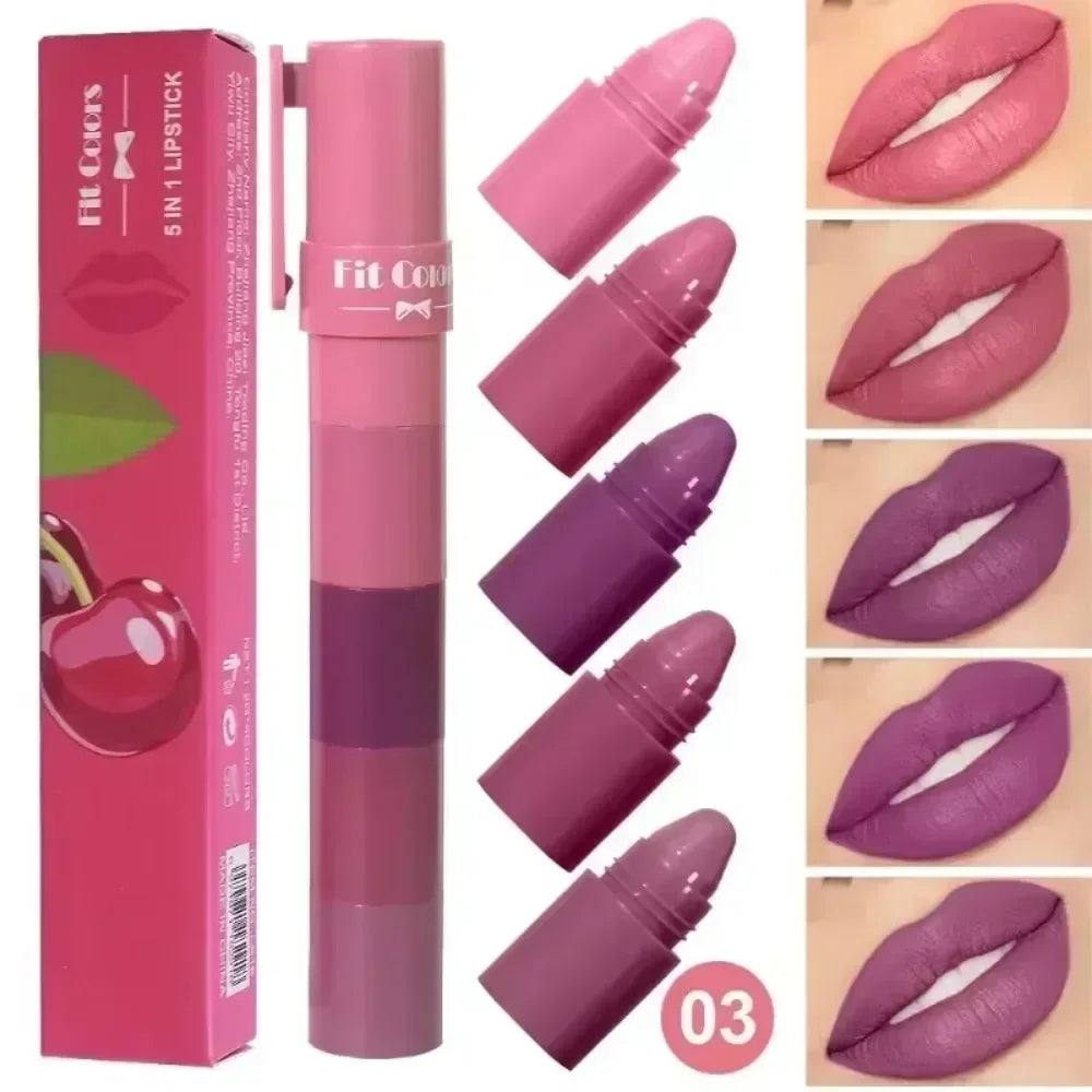 4-in-1 Matte Lipstick Crayon Kit - Waterproof Velvet Color