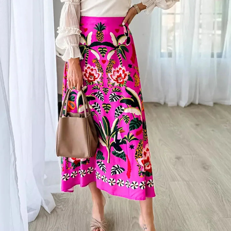 Premium Printed A-Line Skirt - Floral Everyday Style