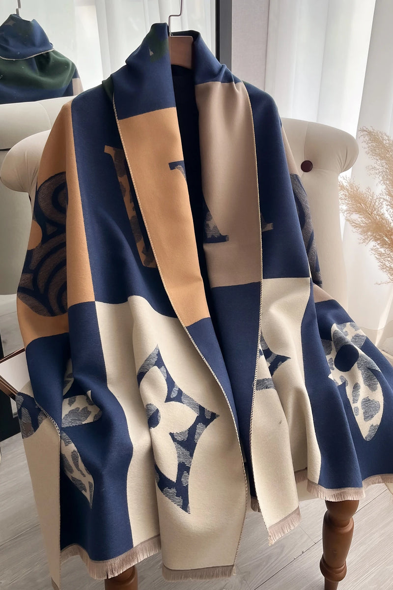 Luxury Jacquard Pashmina Shawl - Thick Warm Scarf Wrap