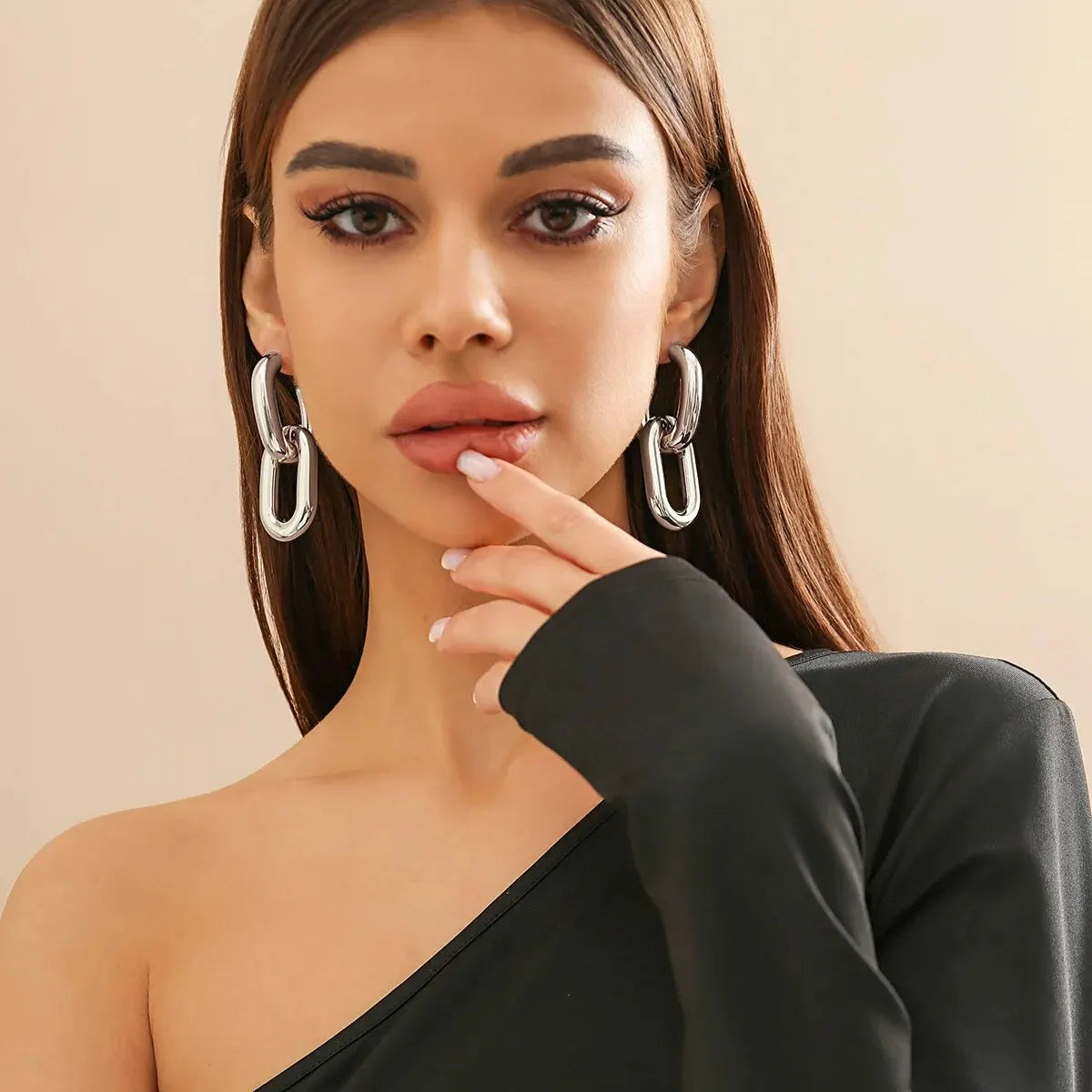 Geometric Hoop Earrings - Statement Jewelry