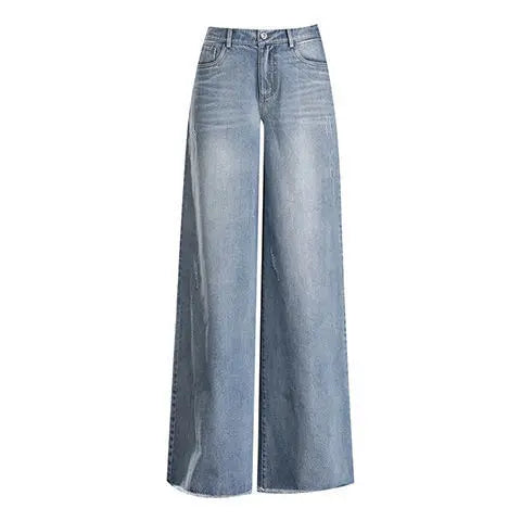High-Waist Baggy Jeans - Denim Streetwear