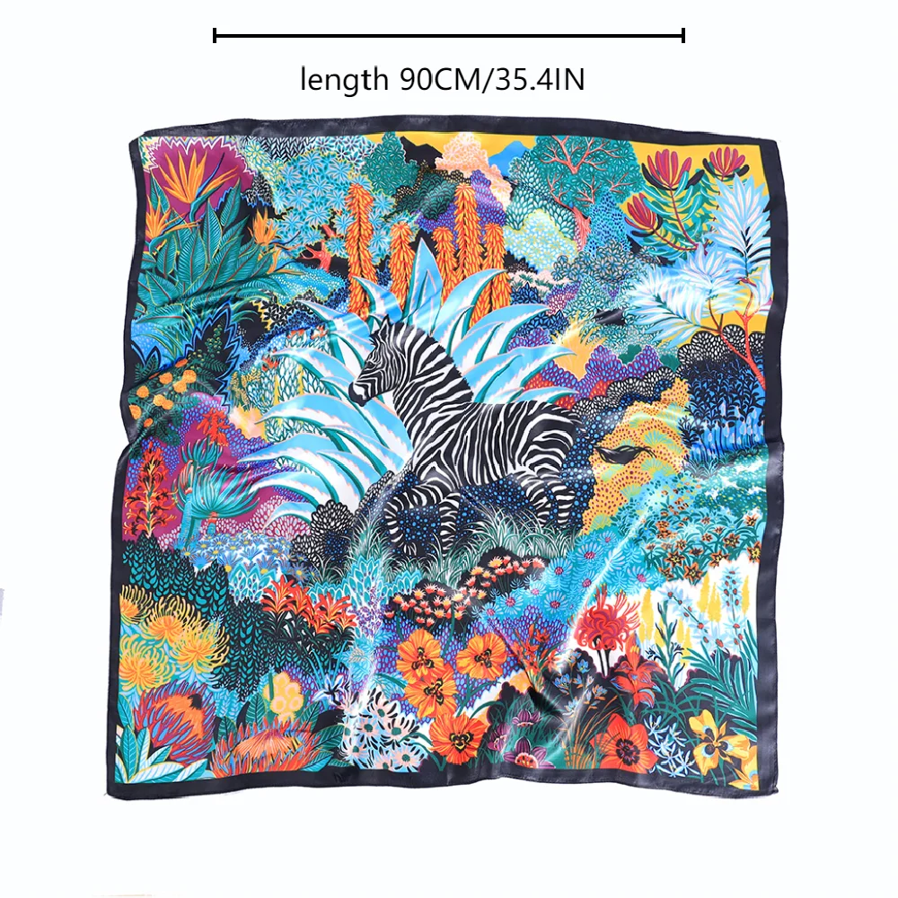 Premium Silk-Feel Square Scarf - Elegant Office Neck Wrap