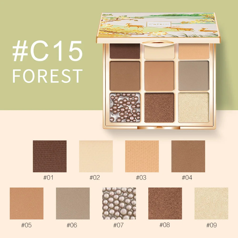 9-Color Eyeshadow Palette - Matte & Shimmer Pigment Collection