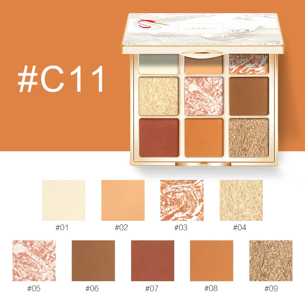 9-Color Eyeshadow Palette - Matte & Shimmer Pigment Collection