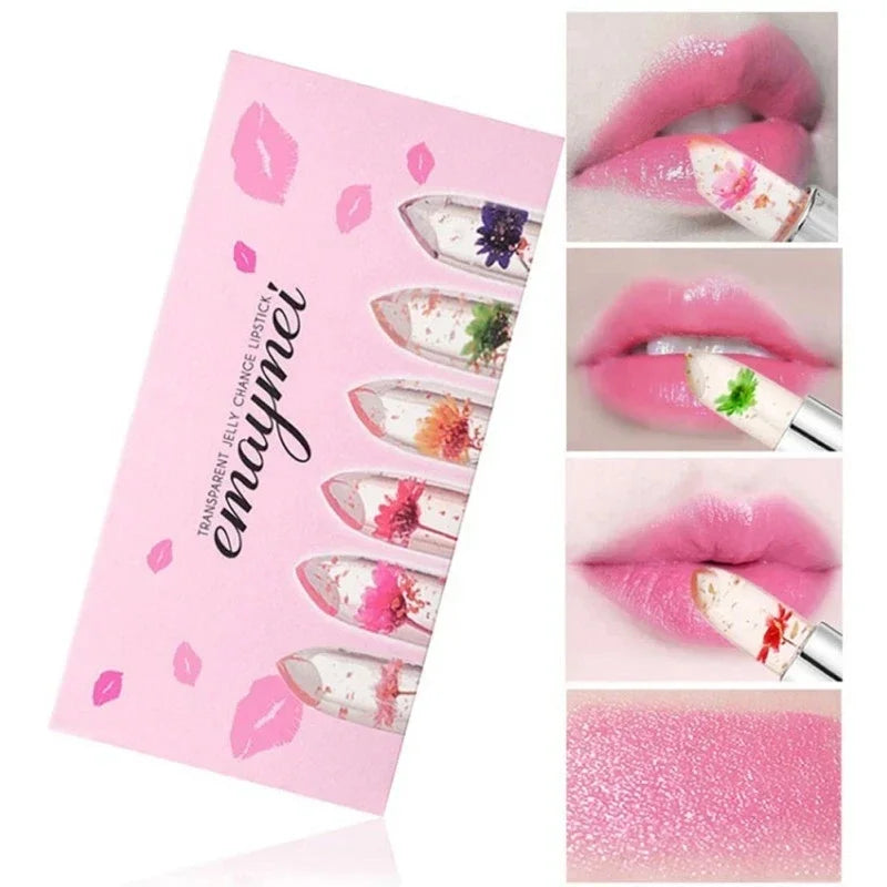 Flower Jelly Lip Balm Set - Color-Changing Moisturizing Care