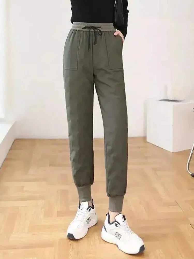 Thermal Straight Winter Pants - Windproof High-Waist Comfort