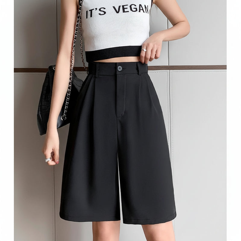Premium Tailored Wide Leg Shorts - Knee Length Office Style