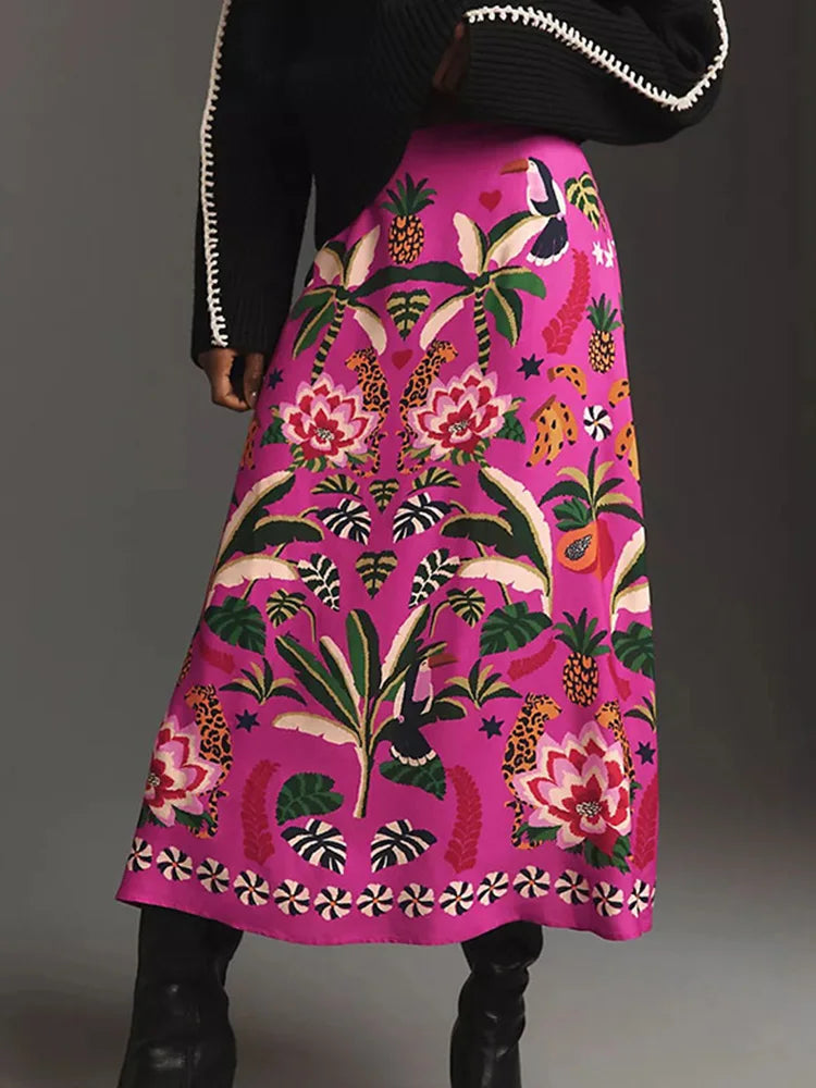 Premium Printed A-Line Skirt - Floral Everyday Style