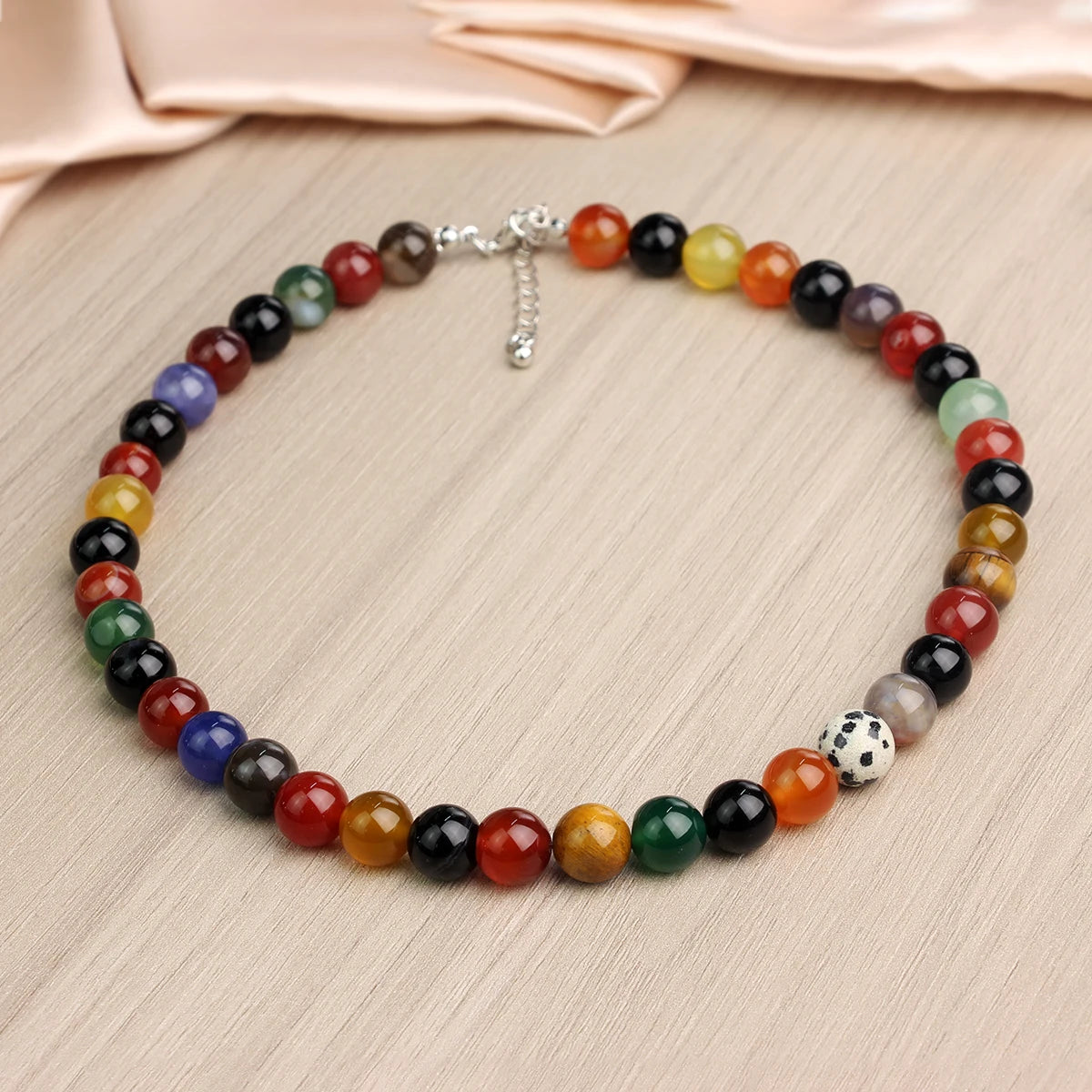 Natural Carnelian Bead Necklace - Handmade Bohemian Stone Choker