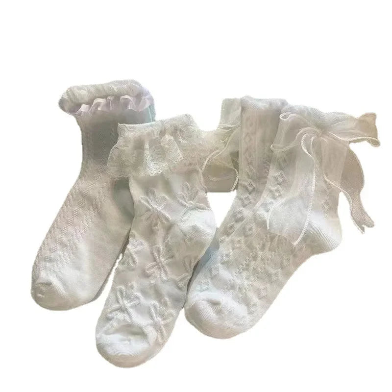 Lolita Lace Ruffle Socks - Sweet Japanese Style Pair