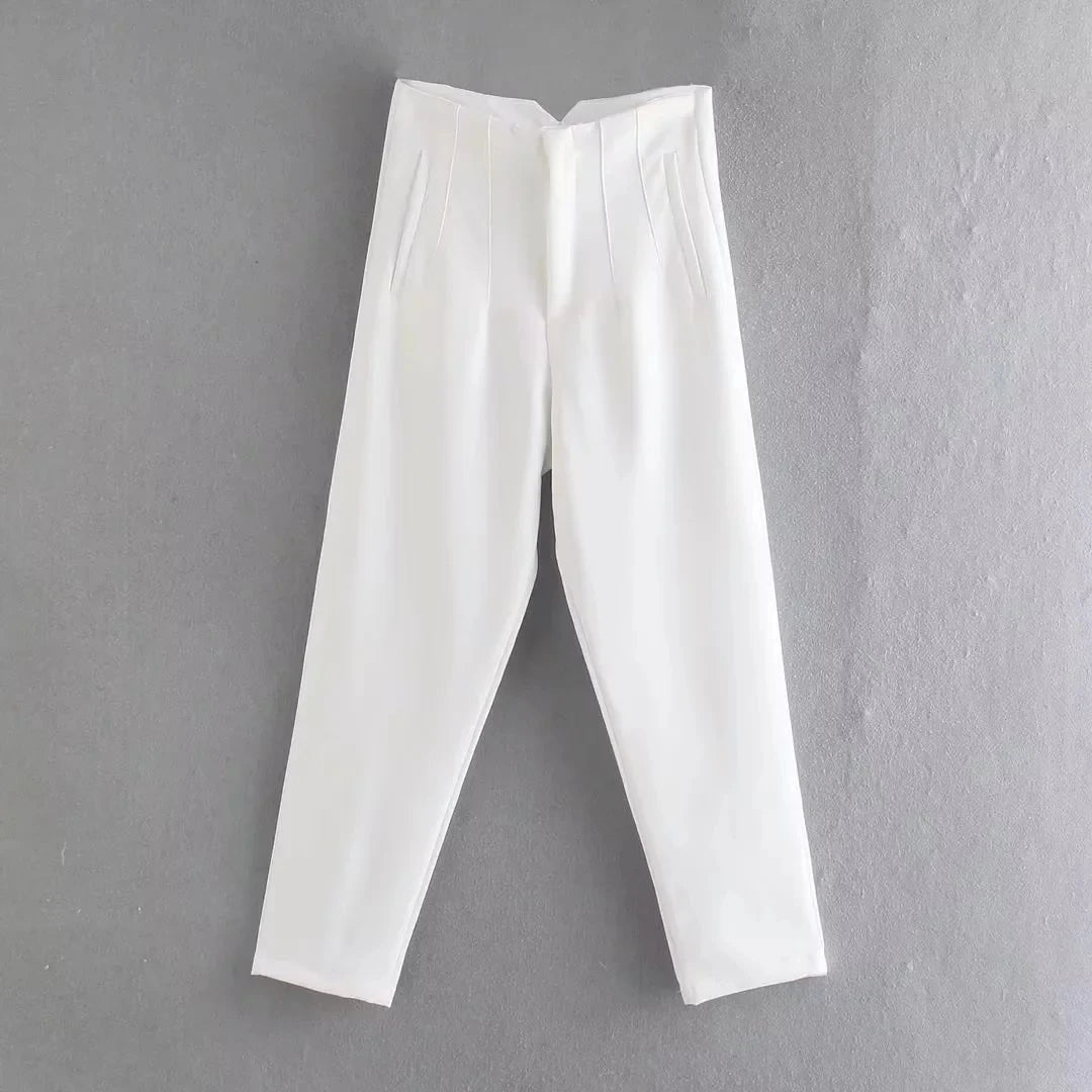Slim High-Waist Pencil Pants - Chic Office Trousers