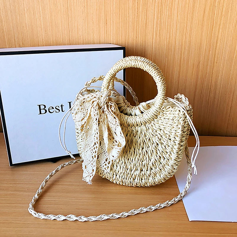 Woven Straw Crossbody Bag