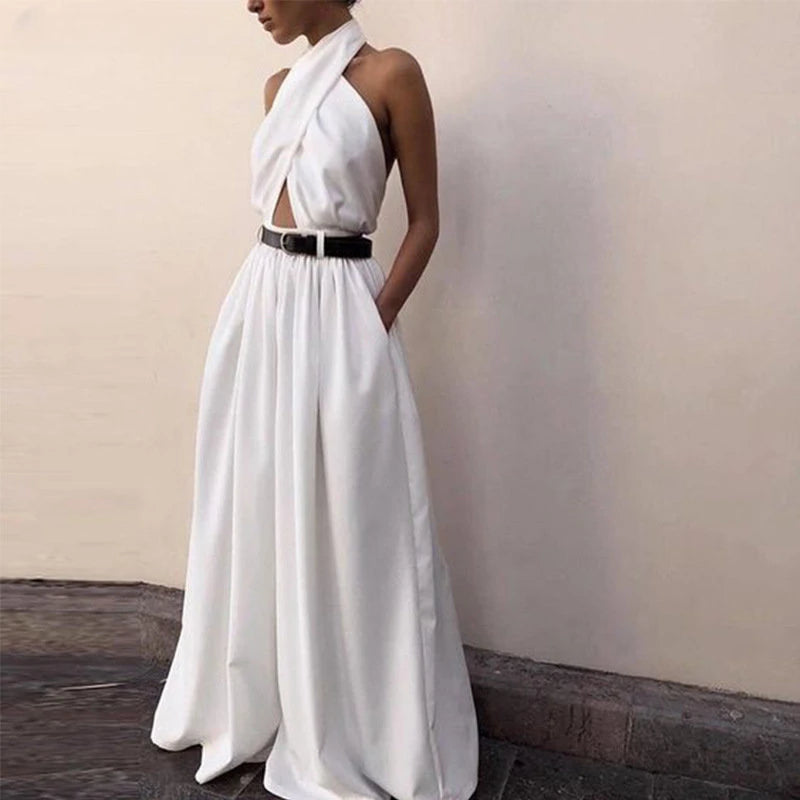 Sleeveless High-Waist Jumpsuit - Elegant One-Piece