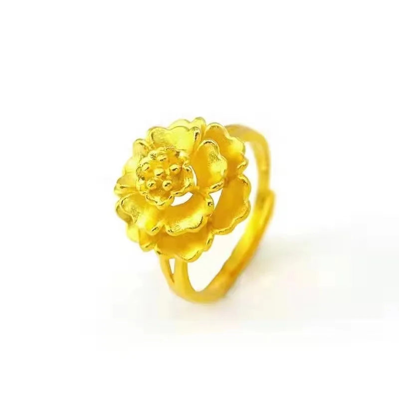 Premium Blooming Flower Ring - 24K Gold AU999