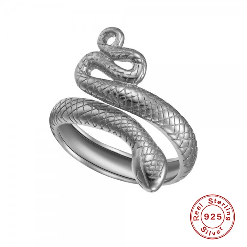 Premium Snake Adjustable Ring - 925 Sterling Silver
