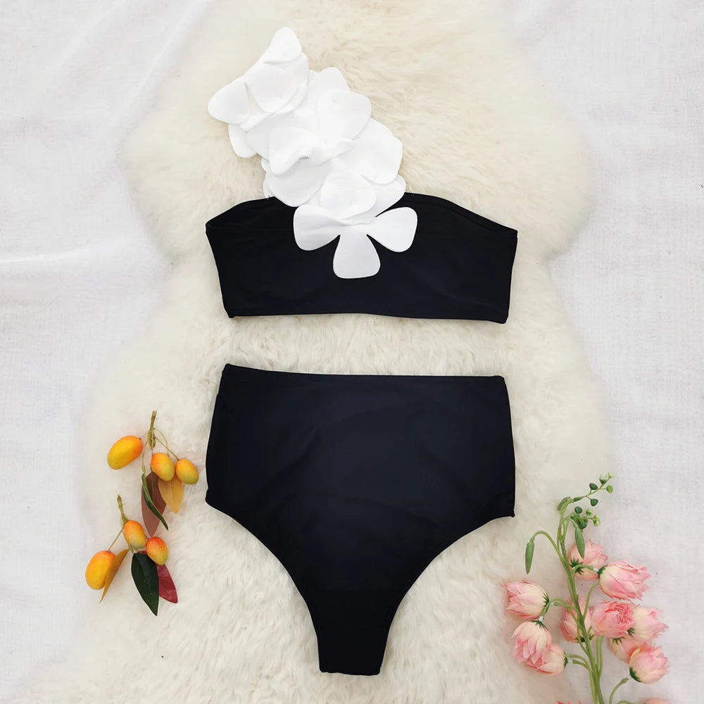 Floral Bandeau Bikini Set - Brazilian Beach Swimwear