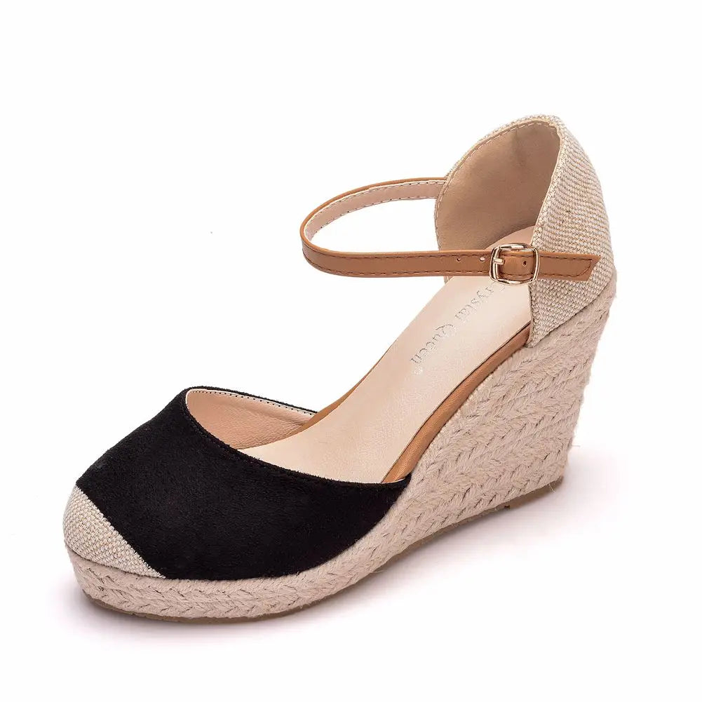 Premium Suede Wedge Sandals - Comfortable Dress Shoe Style