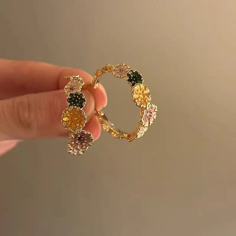 Rhinestone Stud Earrings - Statement Jewelry