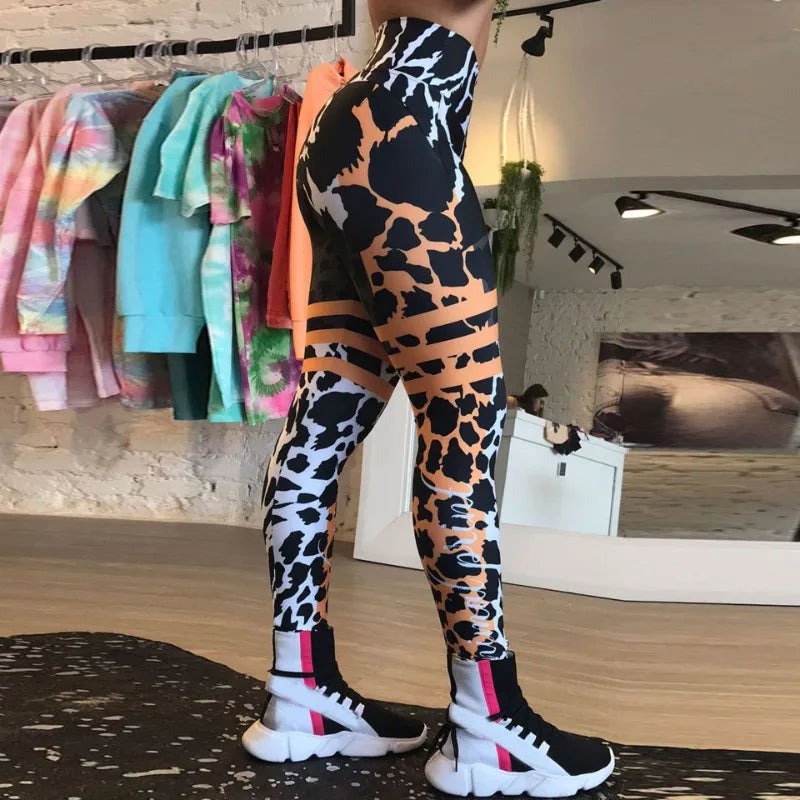 Leopard Print Sports Leggings - Push-Up Stretch Performance Fit
