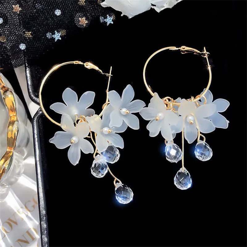 Crystal Tassel Drop Earrings - Elegant Jewelry