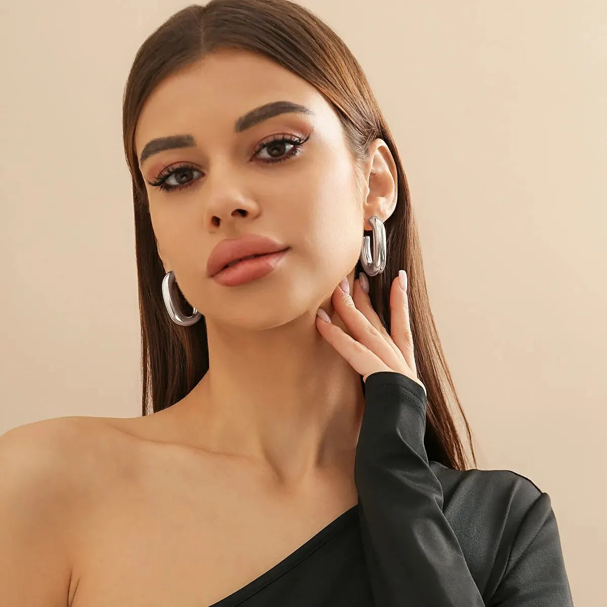 Geometric Hoop Earrings - Statement Jewelry