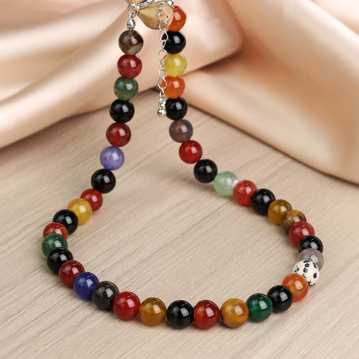 Natural Carnelian Bead Necklace - Handmade Bohemian Stone Choker