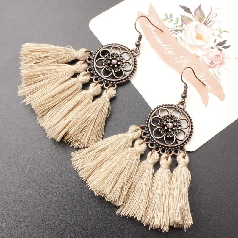 Tassel Drop Earrings - Statement Jewelry