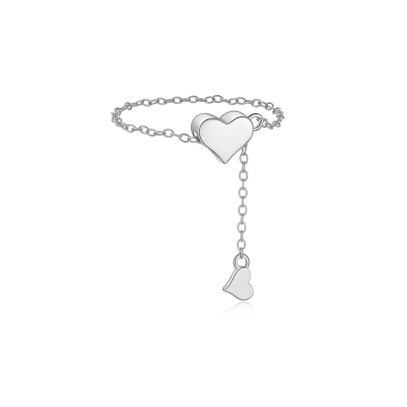 Premium 925 Sterling Silver Heart Pendant Necklace - Adjustable Chain