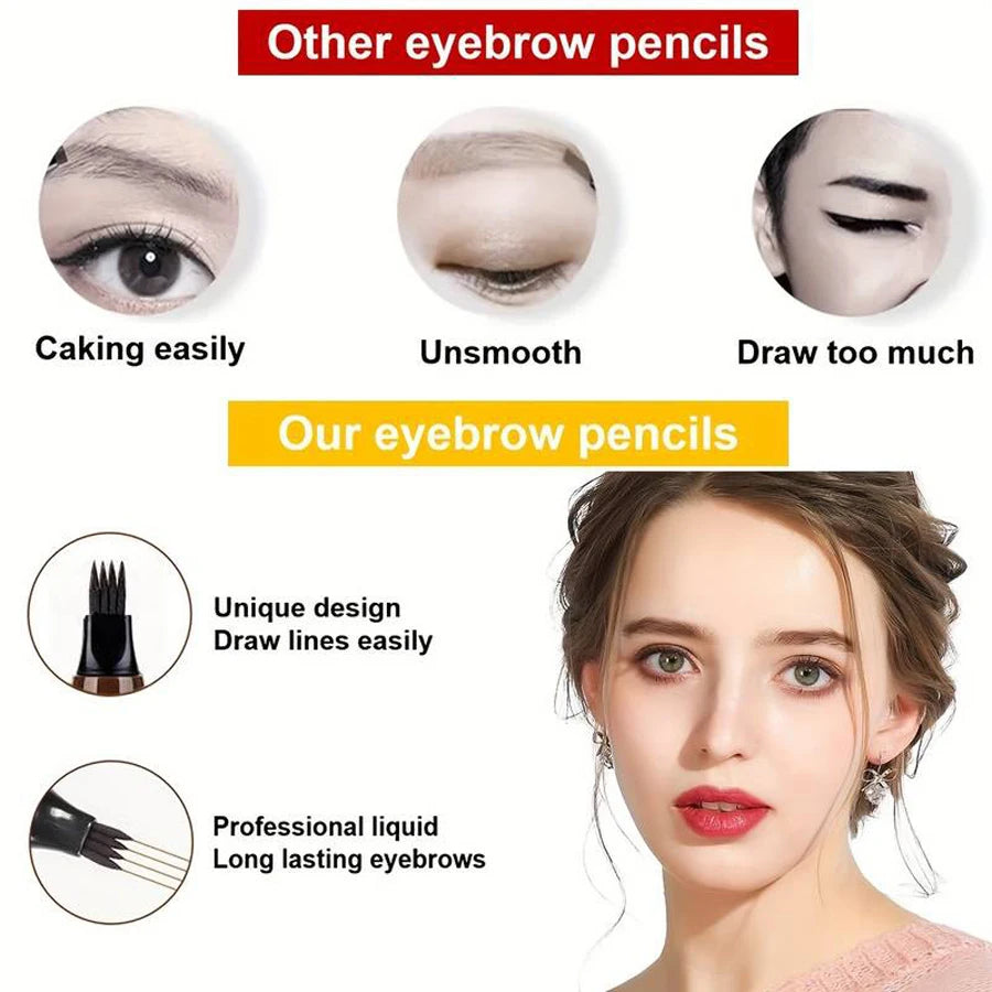 4-Tip Eyebrow Pen - Waterproof Natural Brow Definition