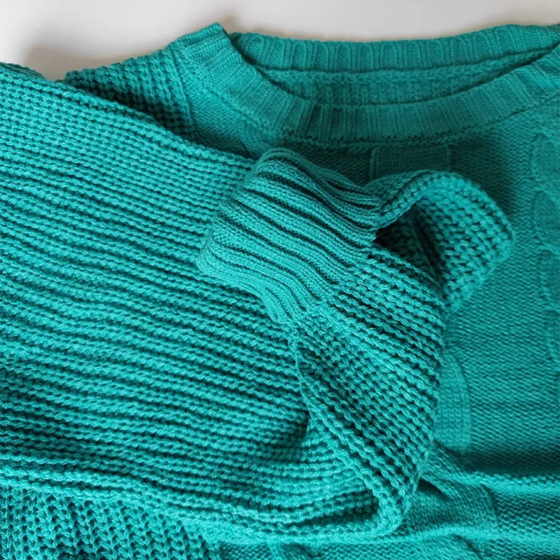 Premium Lantern Sleeve Knit Sweater - Soft Relaxed Pullover