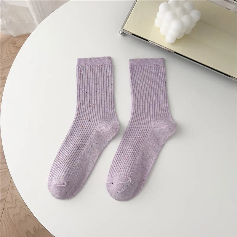 Colorful Casual Socks - Soft Breathable Mid-Calf Pair