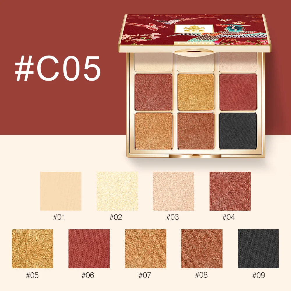 9-Color Eyeshadow Palette - Matte & Shimmer Pigment Collection