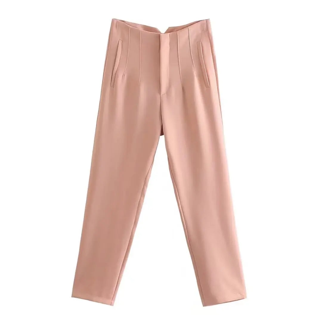 Slim High-Waist Pencil Pants - Chic Office Trousers