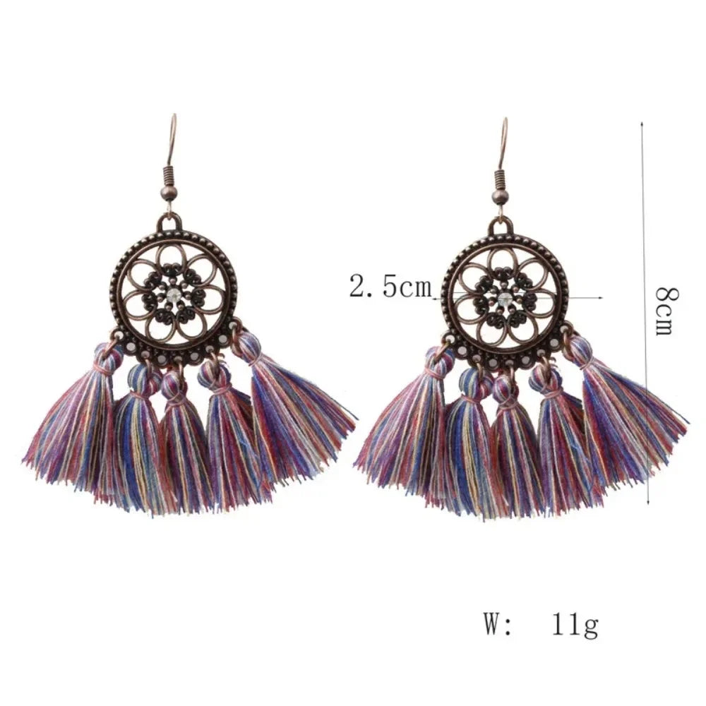 Tassel Drop Earrings - Statement Jewelry