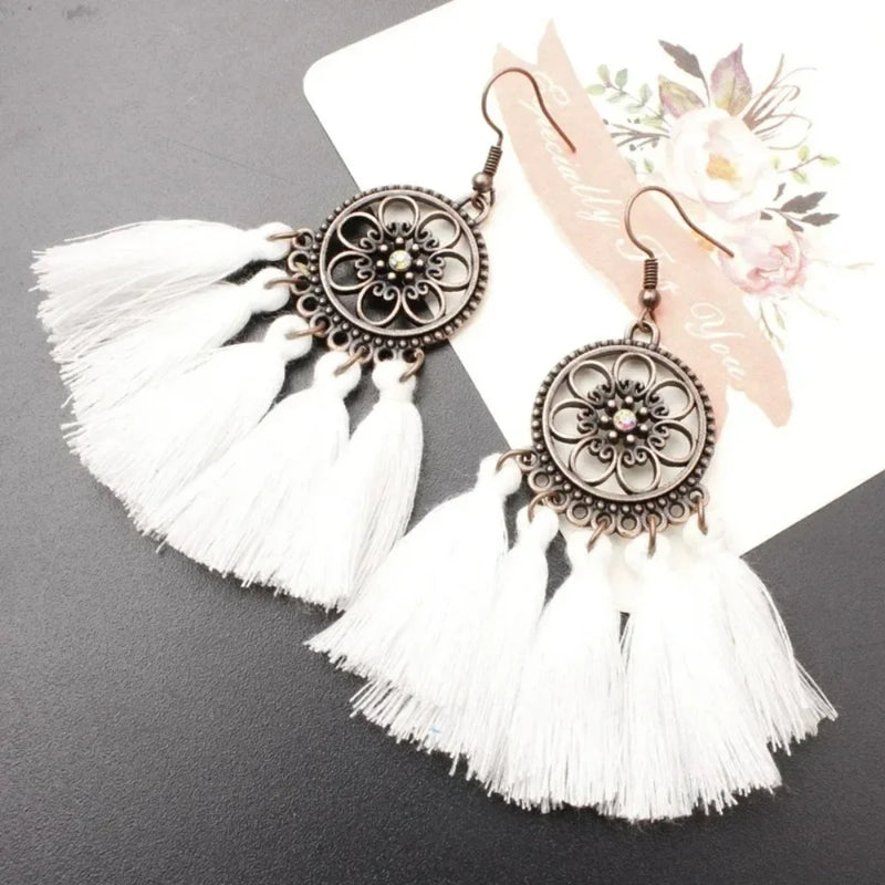 Tassel Drop Earrings - Statement Jewelry