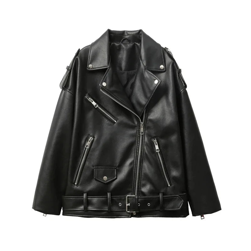 Premium PU Moto Jacket - Black Streetwear Outerwear
