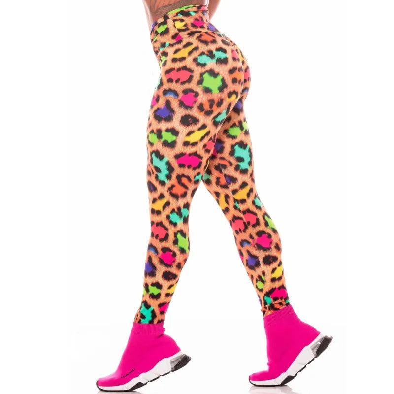 Leopard Print Sports Leggings - Push-Up Stretch Performance Fit