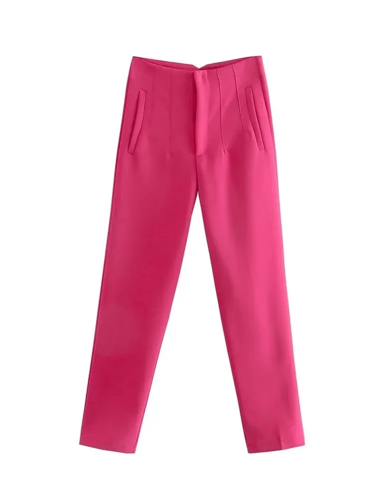 Slim High-Waist Pencil Pants - Chic Office Trousers