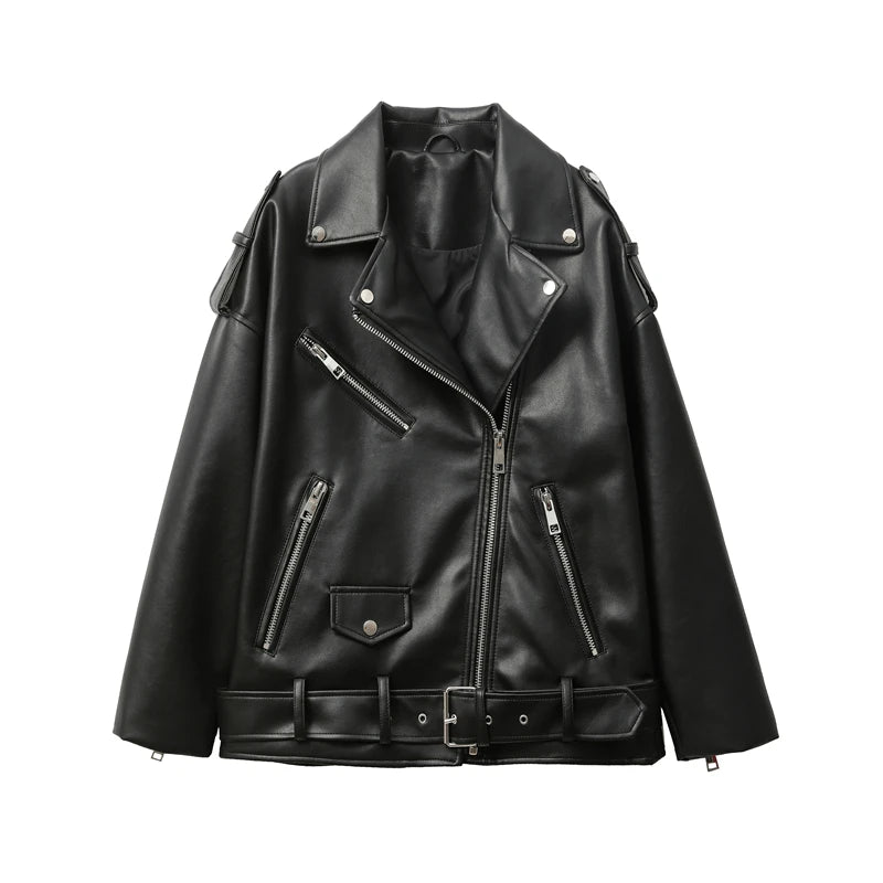 Premium PU Moto Jacket - Black Streetwear Outerwear
