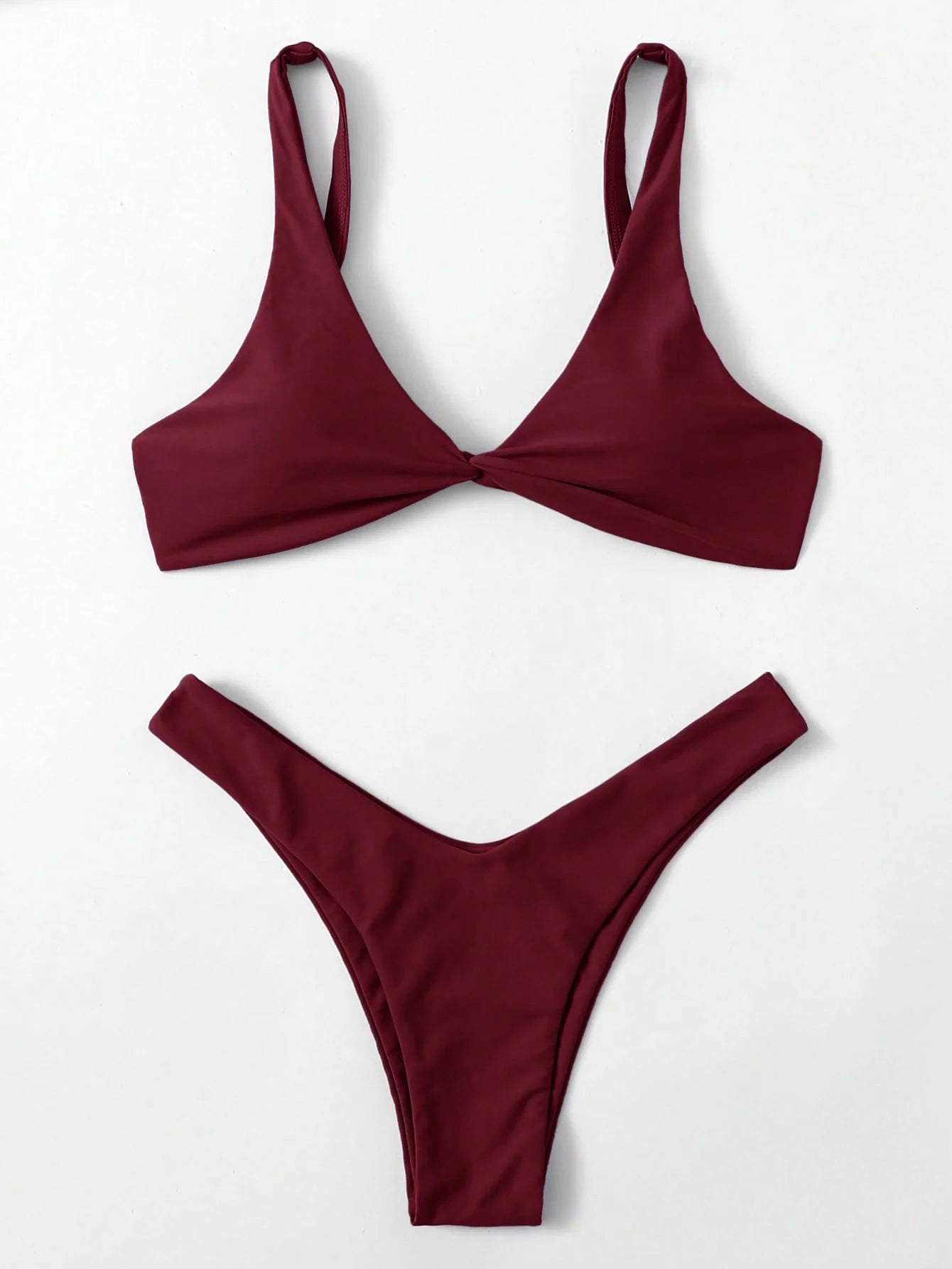 Tie-Detail Push-Up Bikini Set - High Leg Brazilian Swimwear
