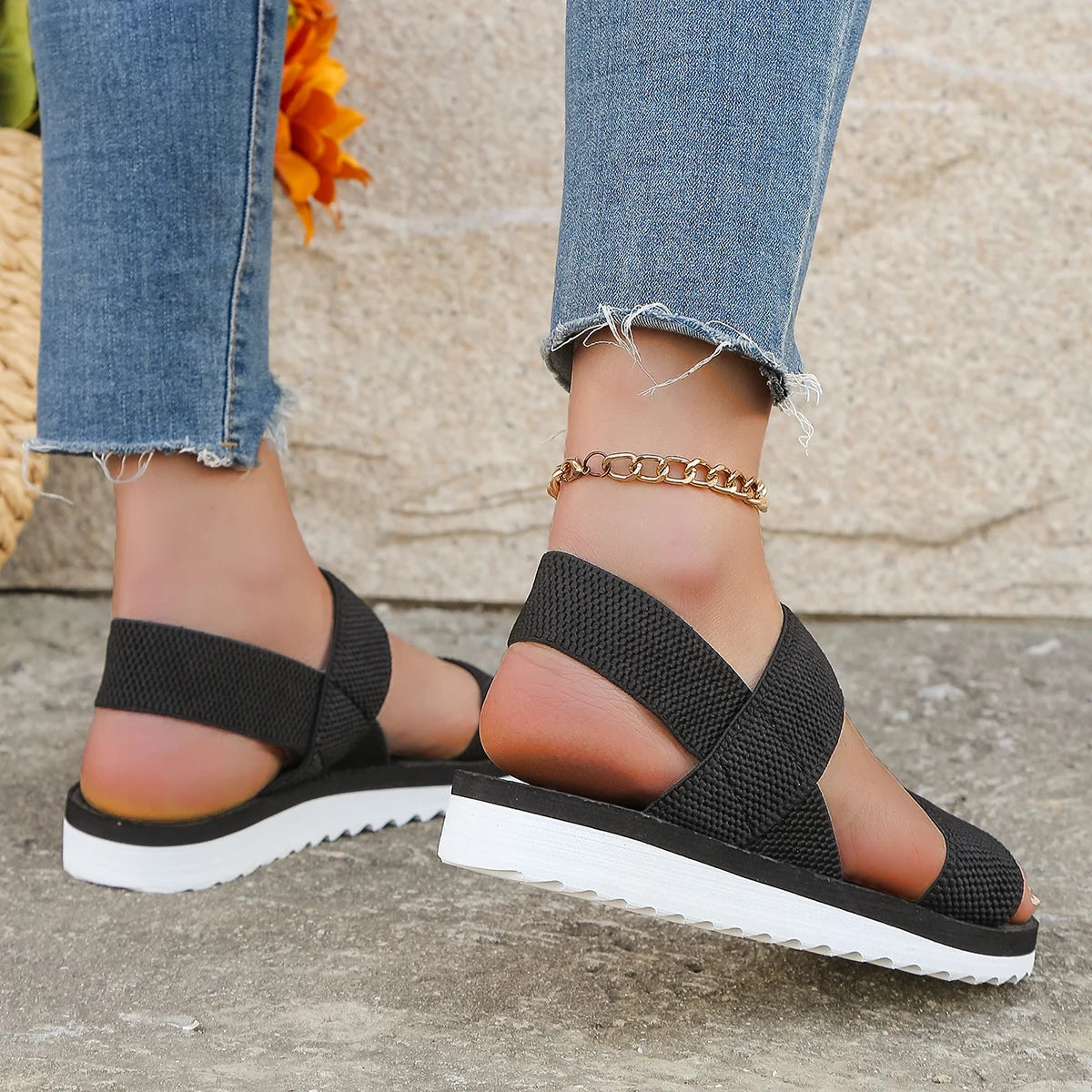 Premium Lace-Up Flat Sandals - Anti-Slip Comfort Design
