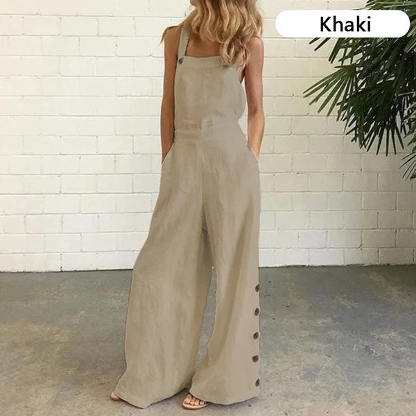 Sleeveless Wide-Leg Jumpsuit - Office & Occasion Wear