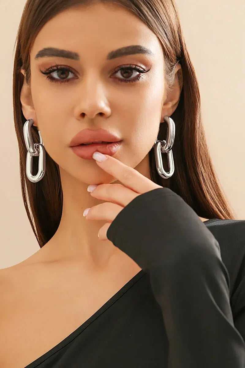 Geometric Hoop Earrings - Statement Jewelry