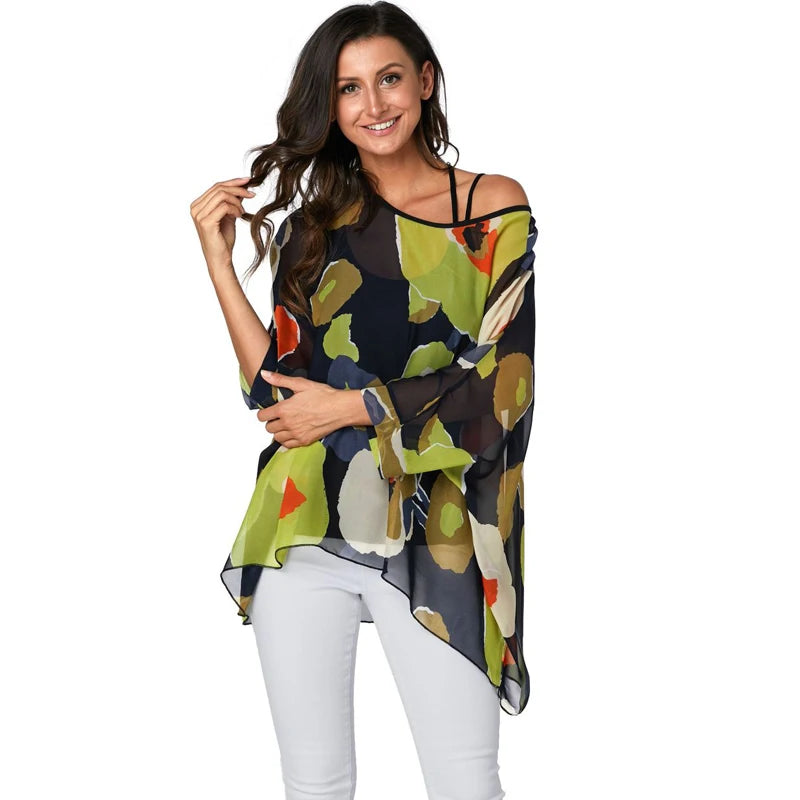 Plus Size Batwing Blouse - Casual Summer Button Shirt
