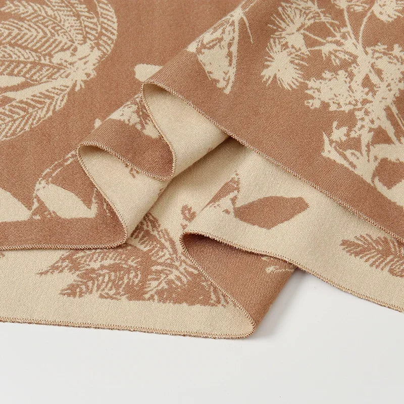 Luxury Floral Cashmere-Feel Winter Scarf - Fringed Shawl Wrap