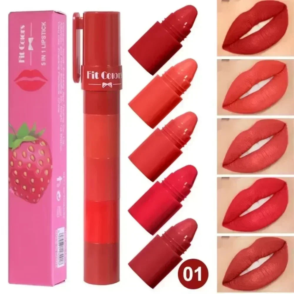4-in-1 Matte Lipstick Crayon Kit - Waterproof Velvet Color